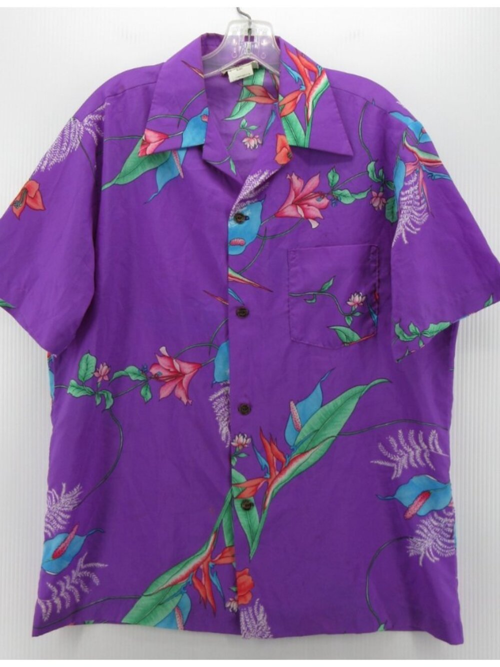 VINTAGE Napili Hawaiian Shirt Medium Camp Botanical Floral 70s *